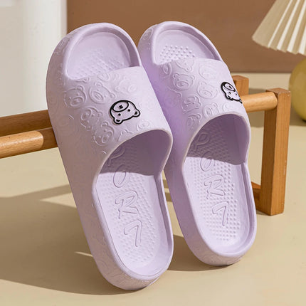 Mens Slippers Little Bear Print Non Slip Indoor Comfort Dorm