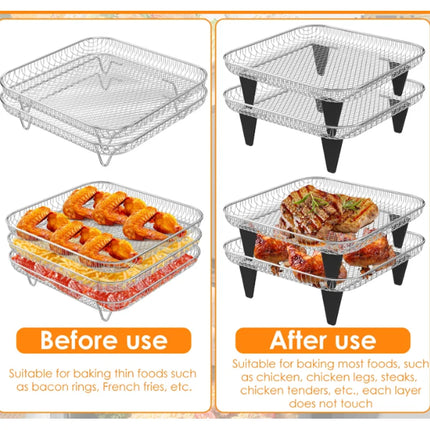 Choice Stainless Steel 3 Layer Air Fryer Rack Home Cooks by zapcart