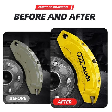 Audi High Temp Brake Caliper Sticker 6Pc Waterproof Decal