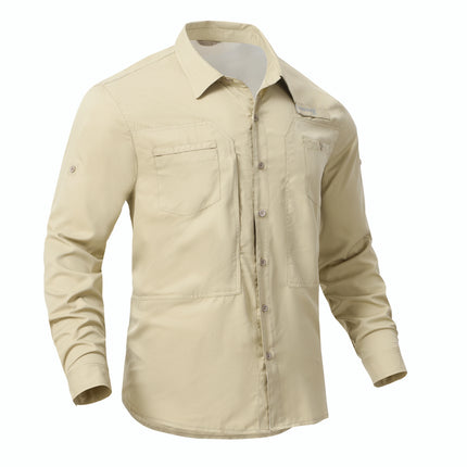 Men UPF 50 Fishing Shirt Back Mesh Sun Protection Casual by zapcart