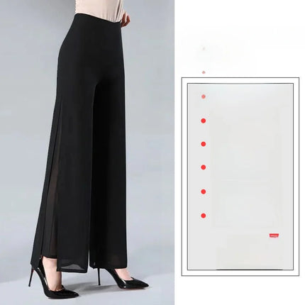 Chiffon Wide Leg Pants For Women Double Layered Breathable by zapcart