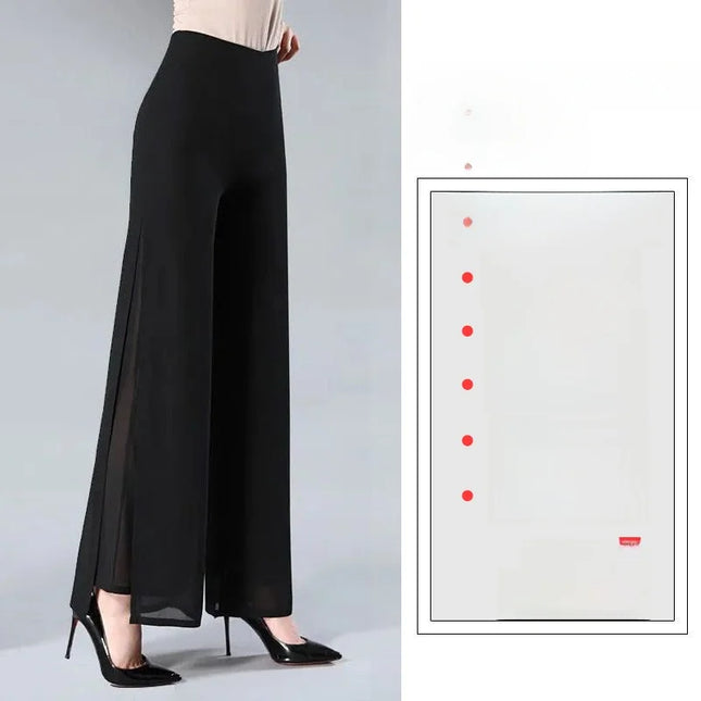 Chiffon Wide Leg Pants For Women Double Layered Breathable by zapcart