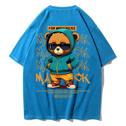 Teekossc Bear Pattern Cotton T Shirt Men Breathable by zapcart