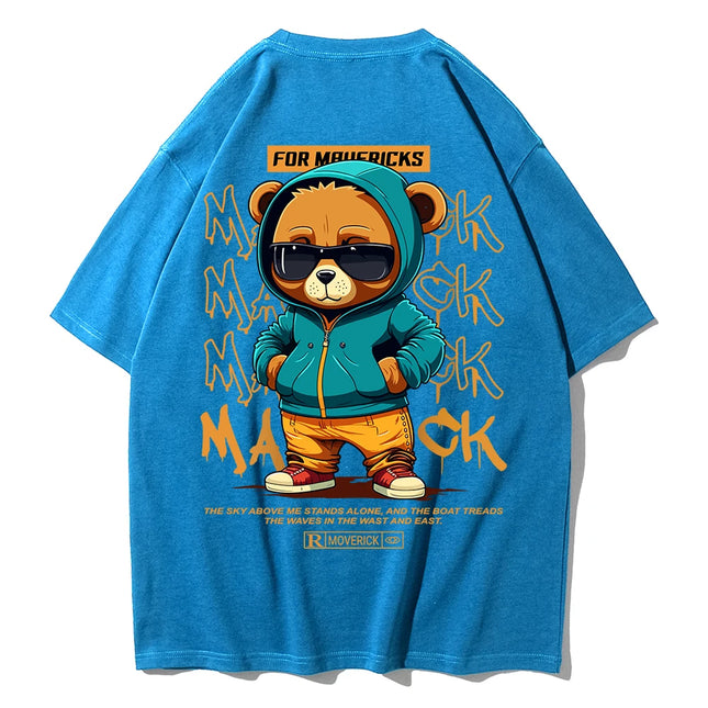 Teekossc Bear Pattern Cotton T Shirt Men Breathable by zapcart