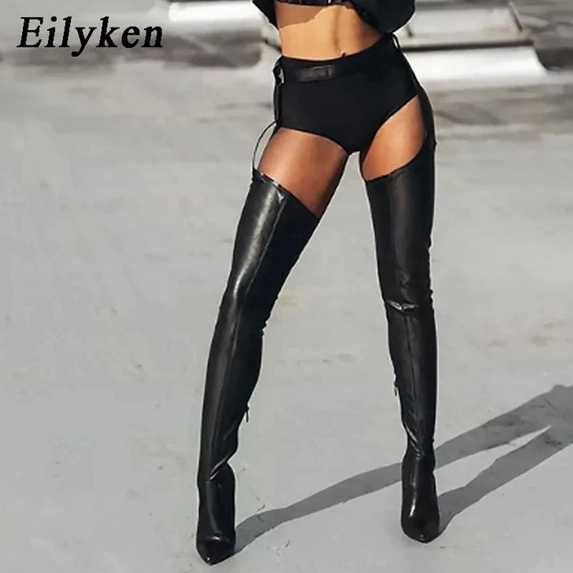 Eilyken Over The Knee Boots With Buckle Strap Women Winter by zapcart