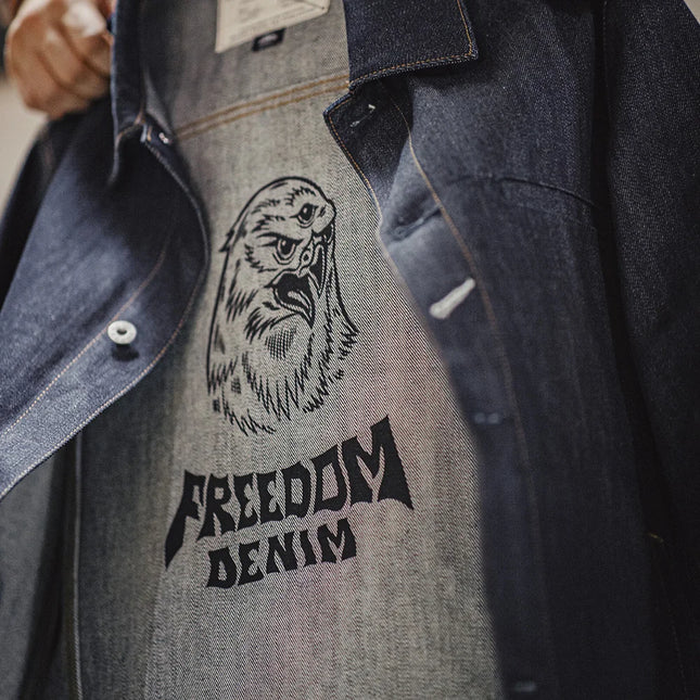 MADENCN Vintage Denim Jacket for Men Heavyweight Workwear by zapcart