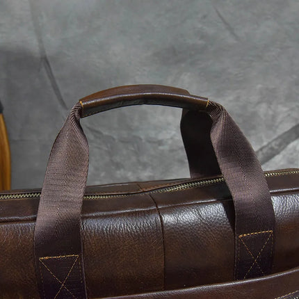 Newsbirds Genuine Leather Briefcase 15.6 Inch Laptop Men by zapcart