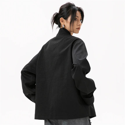 Oversized Chinese Style Womens Blazer For Daily Elegance by zapcart