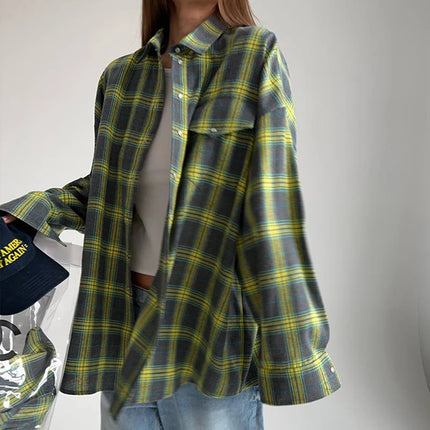 FSMG Plaid Shirt For Women Oversized Relaxed Fit Chic by zapcart