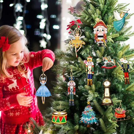 Choice Nutcracker Christmas Ornaments Set 12 24 Wooden Home by zapcart