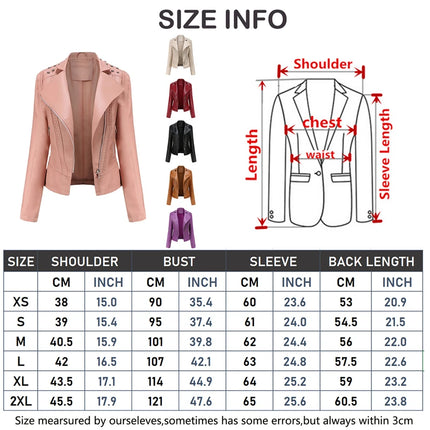 Trendy Faux PU Leather Jacket Women Slim Fit Zipper Pockets by zapcart