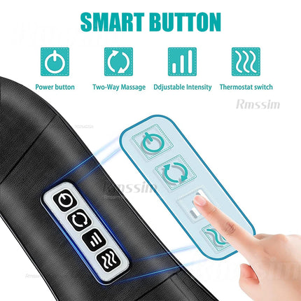 Rmssim Shiatsu Neck Massager Heated U Shape Kneading Home by zapcart