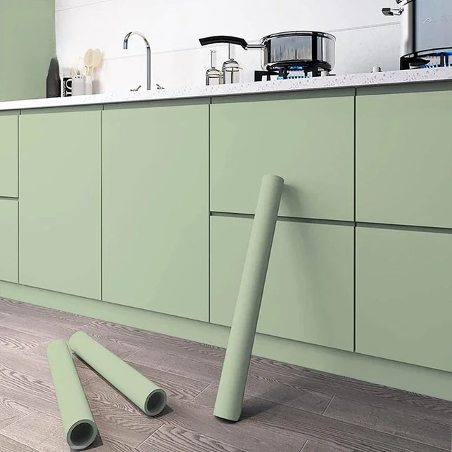 10M Kitchen Oil Proof Wallpaper Waterproof Self-Adhesive Stickers Cabinet Renovation Formaldehyde-free Mould-Proof Wall Decor by zapcart