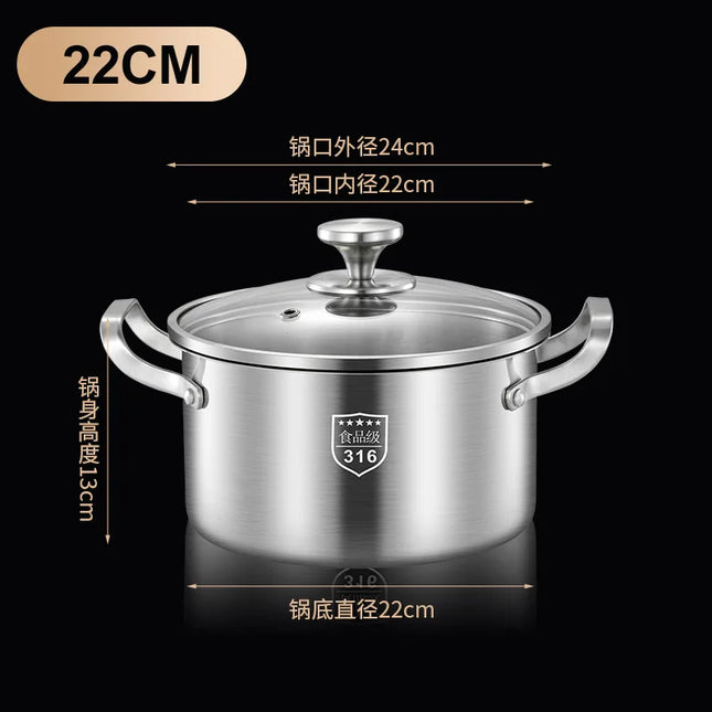 316 Stainless HeavyDuty Food Grade Soup Pot for Home Cooks by zapcart