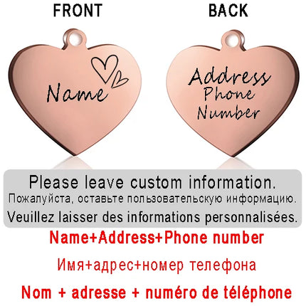 PAWFECT Dog ID Heart Tag Custom Engraved Pet Necklace by zapcart