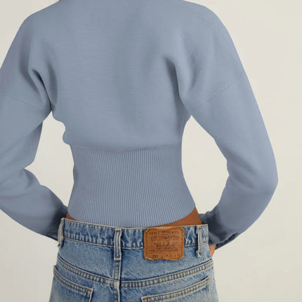 Tossy Autumn Knitwear Cardigan Top For Women Slim Cropped by zapcart