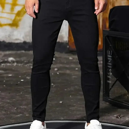 CN Guangdong Mens Slim Fit Jeans Classic Skinny Denim Blue by zapcart