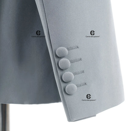 Cenne Des Graoom Mens Skinny Suit Set Light Grey 2 Piece by zapcart