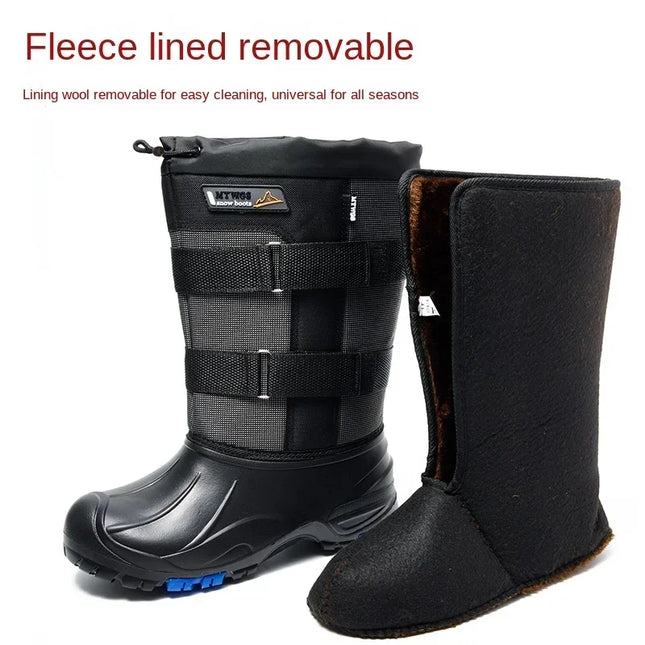 Pdmcms Mens Waterproof Snow Boots Velvet Warmth Midcalf by zapcart