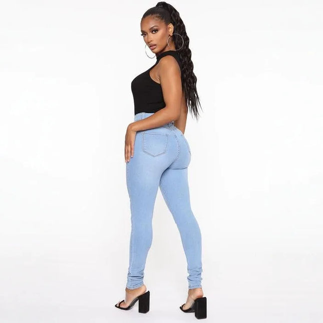 Women High Waist Stretch Denim Skinny Jeans For Hip Lift by zapcart