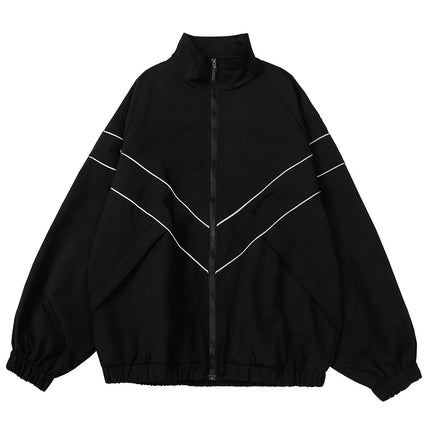 Kevinbatd Hip Hop Varsity Jacket Patchwork Windbreaker Men by zapcart