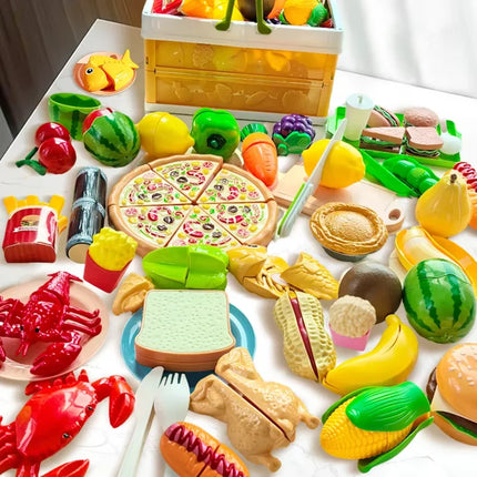 Kids Kitchen Toy Set Safe Cutting Playset With Fruits by zapcart