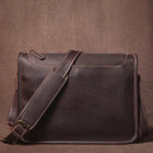 GURO Vintage Leather Messenger Bag For Men Genuine Cowhide by zapcart