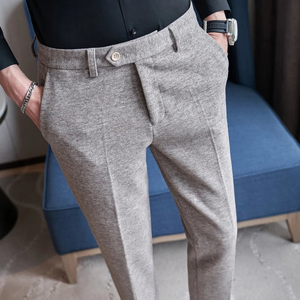 Qj Cinga Herringbone Men Slim Fit Pants Winter Fashion by zapcart