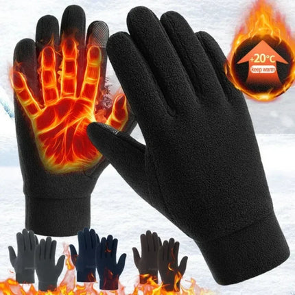 HubeiChoice Winter Thermal Fleece Gloves Unisex Windproof by zapcart