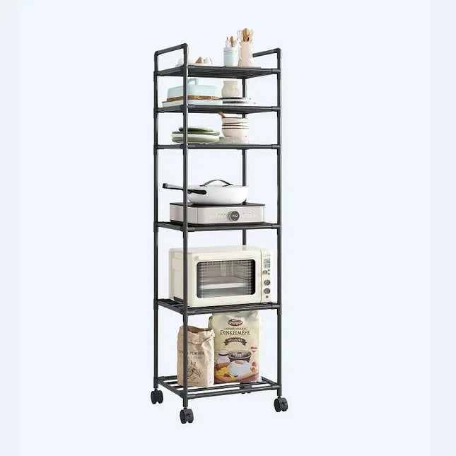 Kitchen multi-layer floor storage rack, household removable storage rack integrated wall rack by zapcart