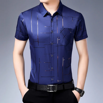 Men's Business Casual Shirt No Iron Wrinkle Resistant by zapcart