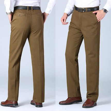 ENWEIGECN Mens Cotton Business Casual Pants Black Spring by zapcart
