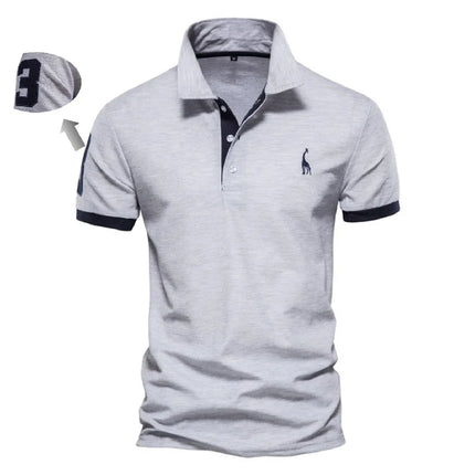AIOPESON Embroidered Polo Shirt For Men Slim Fit Premium by zapcart