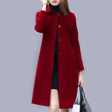 Choice Plus Size Womens Wool Coat Hepburn Slimming Fit by zapcart
