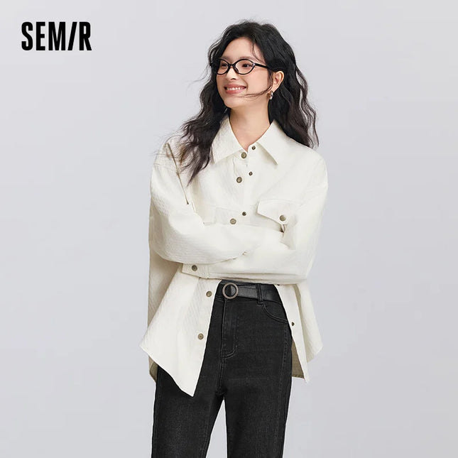 Semir Long Sleeve Shirt Women Cotton Oversize Chic Everyday by zapcart