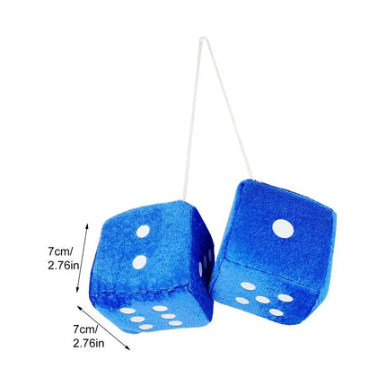 Car Plush Dice Pendant New Year Velvet Decoration For Cars by zapcart