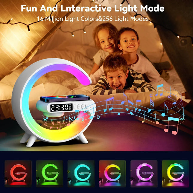 VIKEFON Wireless Charger Stand With RGB Clock For Phones by zapcart