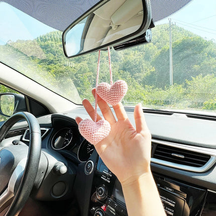 GuangdongChoice Heart Car Mirror Charm Women Crochet Decor by zapcart