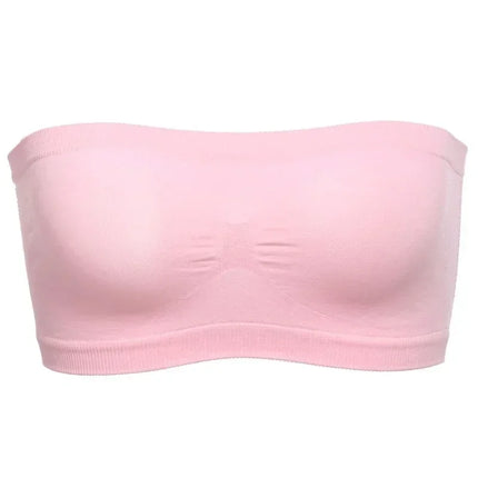 Ladies' Sexy Strapless Crop Top Bra Bandeau Boob Tube Brassiere Summer Breathable Mesh Invisible Strapless Chest Wraps Tube Tops by zapcart