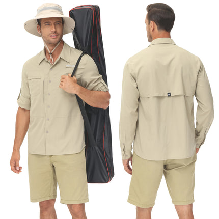 Men UPF 50 Fishing Shirt Back Mesh Sun Protection Casual by zapcart