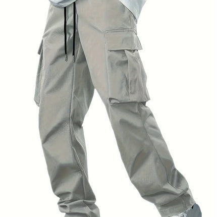CN Zhejiang Mens Work Pants Drawstring Multi Pocket Casual by zapcart