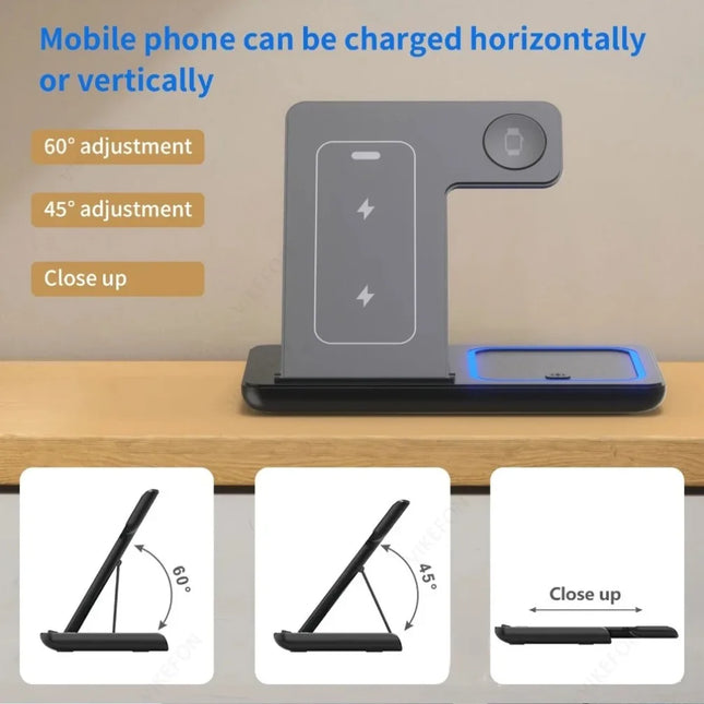 VIKEFON 3 In 1 30W Fast Wireless Charger For iPhone Watch by zapcart