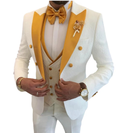 Solovedresscn Floral Wedding Suit For Men 3 Piece Groom by zapcart