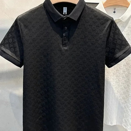 Breathable Ice Silk Mens Polo Shirt Hollow Short Sleeve CN by zapcart