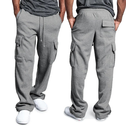 FujianChoice Mens Sweatpants Straight Fit Joggers Drawstring by zapcart