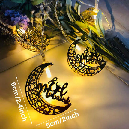Wayfun Eid Mubarak Moon Star Light String for Ramadan Decor by zapcart