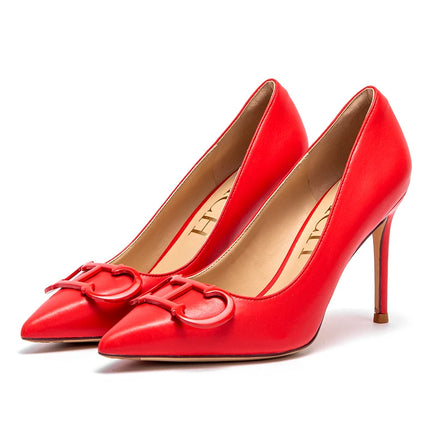 CHCH Womens High Heels 9cm Pointed Toe Metal Buckle by zapcart