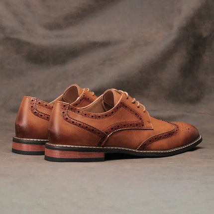 Hecrafted Mens Brogue Dress Shoes Premium Leather Wedding by zapcart