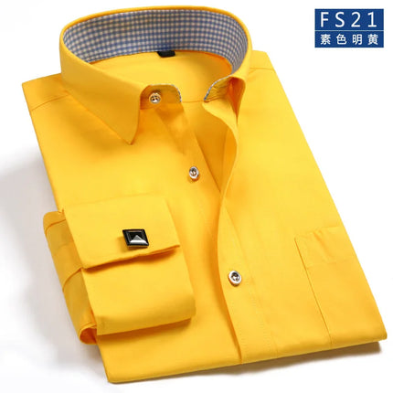 Yuaioiue Men French Cuff Dress Shirt Classic White Office by zapcart