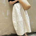 FJECN Women Elastic Waist Jacquard A Line Skirt New Arrival by zapcart